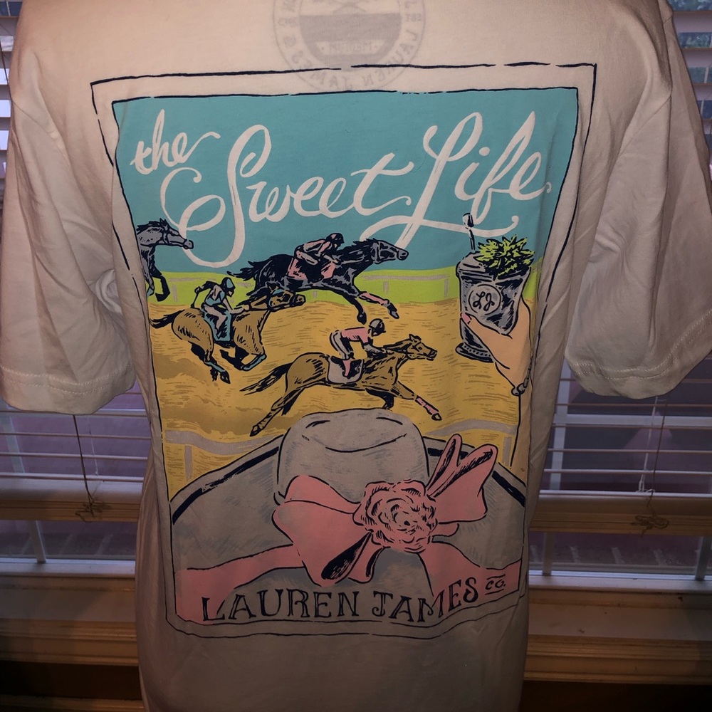White Lauren James short sleeve tee.